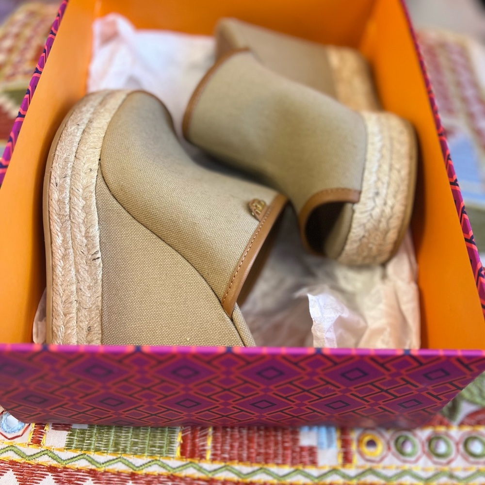 Tory Burch canvas wedges